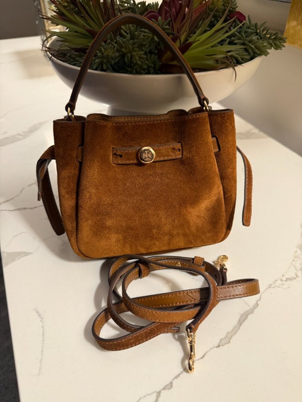 Mini Romy Suede Bucket Bag - Picture 6 of 7